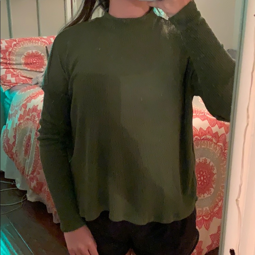 army green turtle neck